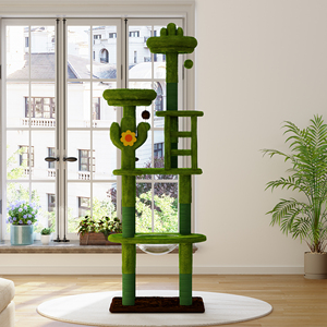 Modern MDF Tall <b>Cat</b> Tower with Transparent Capsule Design Sisal <b>Scratching</b> <b>Posts</b> & Plush Perches-Interactive Indoor Furniture - Product Image 4