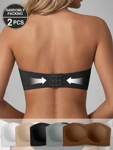 Sujetador sin tirantes HY Ice Silk Smooth No Trace con cierre trasero ajustable, efecto lifting y moldeador para atuendos con hombros descubiertos - Product Image 5