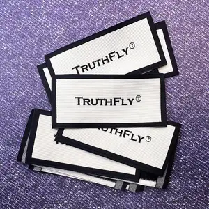 Tùy Chỉnh Logo Riêng May Mặc Vải Nhãn 100% Cotton Hữu Cơ Mật Độ Cao Chất Lượng Mềm Quần Áo Dệt <span class=keywords><strong>Tag</strong></span> Quần Áo Dệt Nhãn - Product Image 1