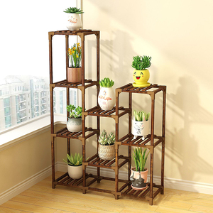 K & B Großhandel günstige windmühle stil multi schicht solide holz pflanzen blume pflanzen topf stehen regale für garten