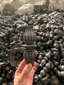 Đúc thép rèn sắt rèn dập lá thiết kế trang trí thành phần sắt hàng rào lưới mắt cáo cổng màu xám chống gỉ 3D - Product Image 5