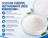 Nouilles de Sodium Cocoyl Isethionate (SCI-85) de Haute Pureté, Qualité Cosmétique pour Nettoyant Visage, Savon Syndet, Barre de Savon, Shampoing