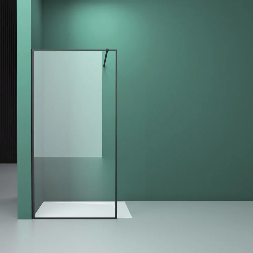 Custom Made High Safety Tempered Frameless Walk In Fixed Shower Door Glass Shower Room For Bathroom