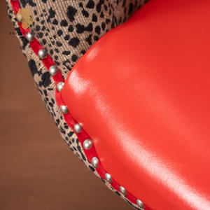 Chaise d'aviation de luxe américaine, chaises pivotantes en laiton antique, style rétro vintage, cuir rouge, chaise Spitfire pour club, hôtel, salon - Product Image 5