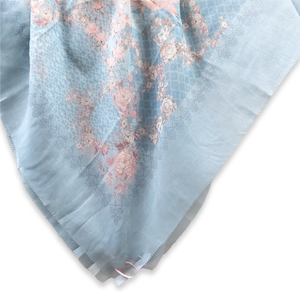 Best Collection Stylish Blue Ethnic Design Short Sleeve Cotton Hijab Scarf Breathable Free Spring Traditional Fashion for Muslim - Product Image 4