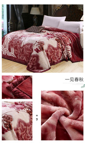 Chăn ga gối đệm chất liệu vải san hô Raschel mềm mại, in họ<span class=keywords><strong>a</strong></span> tiết, ấm áp mù<span class=keywords><strong>a</strong></span> đông, bán buôn - Product Image 4