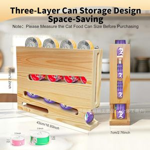 Wooden Pet Can Rack Solid Wood Storage Holder Standing Type For Cat Food Cans Household Organization - Product Image 4