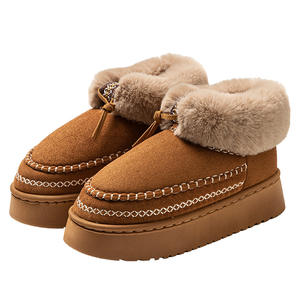 Chaussons pour filles Hiver 2025, Nouveau sac rétro Maillard avec antidérapant, résistant à l'usure, en polaire épaisse et chaude en PVC - Product Image 4