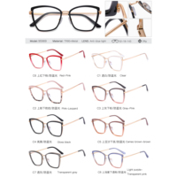 Lunettes optiques anti-lumière bleue pour femmes MS 95969, monture carrée tendance en TR90, logo personnalisé, montures de lunettes en métal, design coloré