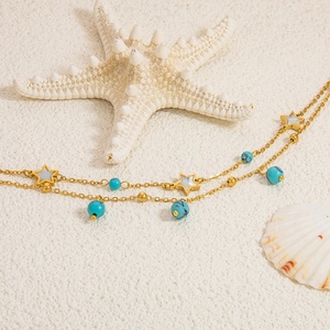 Women's 18K <b>Gold</b> Plated Stainless Steel <b>Anklet</b> Exuding Luxury and Sophistication Religious Style Trendy Gift Accessory - Product Image 2