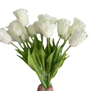 Venta al por mayor Diy tulipanes artificiales de seda de alta calidad <span class=keywords><strong>10</strong></span> ramas Flor de tulipán de imitación blanca para la decoración de la boda - Product Image 6