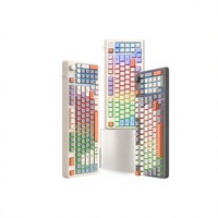 Clavier de jeu filaire USB Shiny Silver Fox avec rétroéclairage tricolore, touches à sensation mécanique, design étanche - Accessoire pour PC de bureau