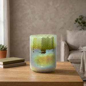 Modern Transparent Gradient Glass Tabletop <b>Vase</b> with Green Blue Colors Decorative Flower Holder for Home Wedding Decor - Product Image 3