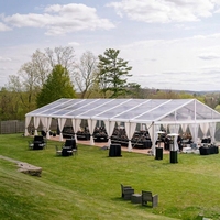 Tentes de réception transparentes TENTCHO pour événements extérieurs, 20x30, robustes, pour 300 personnes, en aluminium, pour mariages