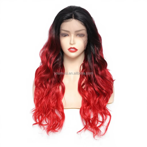 Pelucas de Encaje Frontal con Ondas de Agua de 24 Pulgadas y 194 g, Flequillo Largo, Doble Trama, 100% Fibra de Alta Temperatura Resistente al Calor, Base de Encaje sin Pegamento - Product Image 3