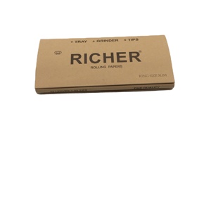 Richer Rolling <b>Papers</b> Kingslim Size Gold <b>Cardboard</b> Packaging Recyclable Offset Printing - Product Image 3