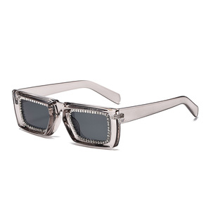 Jamie 2094B Square Frame Sunglasses Black Rhinestone UV400 Unisex Fashion Glasses - Product Image 3