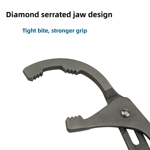 Pince à filtre à huile réglable à 5 vitesses, en acier au carbone, trempage haute température, mâchoires dentelées pour réparation automobile - Product Image 3
