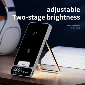 Đa chức năng sạc 3 trong 1 không dây sạc cơ sở 15 Wát nhanh chóng không dây sạc khung với đồng hồ báo thức không dây đứng - Product Image 5