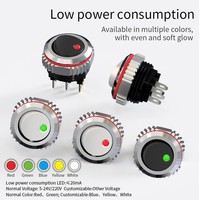 Interrupteur à bascule LANBOO, mini-interrupteur à bascule 7 A, 4 broches, argent, noir, vert + connecteur avec LED, 220 V, chromé, 16 mm, pour panneau.