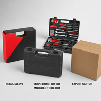 Kit de Herramientas Manuales de 148 Piezas Rojo para Bricolaje Doméstico Juego de Herramientas de Reparación para el Hogar en Caja de Herramientas Portátil Compatible con OEM ODM