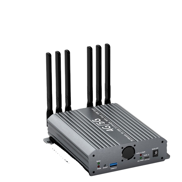 NGFF(M.2) 4G/5G Module to USB 3.0 Adapter with Dual Cooler Fan/Dual SIM Card Slot and 6 Antennas & Protective Case Fan