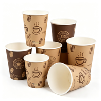 Gobelet en papier kraft à paroi simple avec logo personnalisé, gobelet jetable biodégradable pour les boutiques de café