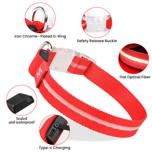 Colliers lumineux pour chien rechargeables par USB, collier lumineux LED de luxe pour chiens de petite, moyenne et grande taille, promenade nocturne anti-perte - Product Image 3