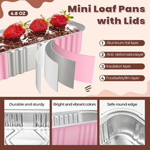 200ml di pane <span class=keywords><strong>rettangolare</strong></span> <span class=keywords><strong>vassoio</strong></span> usa e getta <span class=keywords><strong>torta</strong></span> foglio di imballaggio in alluminio foglio di cottura teglie per pane - Product Image 2