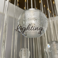 L'escalier personnalisé cristal verre bulles boule grand lustre plafonnier