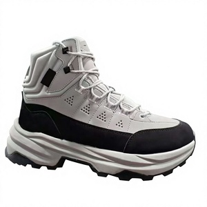 TSB85 Men High Top <b>Hiking</b> <b>Boots</b> PU Leather All Seasons Outdoor Breathable White Black Walking Shoes - Product Image 1