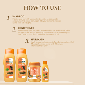 Shampoo et après-shampoing à la <span class=keywords><strong>papaye</strong></span> TWG Shampoo Factory, <span class=keywords><strong>masque</strong></span> capillaire, lotion corporelle éclaircissante, shampooing antipelliculaire, ensemble de soins capillaires à la <span class=keywords><strong>papaye</strong></span> - Product Image 6