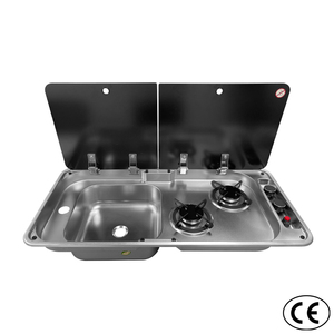 Lavello JDA RV con Fornello a Gas a Doppio Bruciatore Integrato per Camper, Roulotte e Motorhome, Unità Cucina in Acciaio Inox 304 Certificata CE - Product Image 5