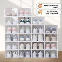 Boîte à chaussures transparente en polypropylène (PP) de style européen, 6-10L, gain de place, pour dortoir, rangement domestique, entrée