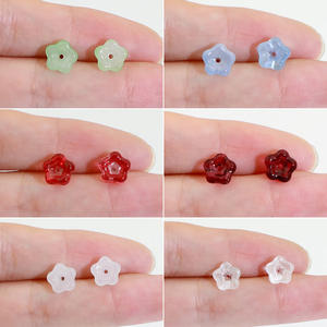 الصيف ديي اليدوية النمط القديم دبوس الشعر الملحقات القرط مكونات الرمان البذور جرس زهرة الصباح المجد الزجاج زهرة - Product Image 4