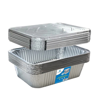 Barquettes carrées jetables en aluminium pour poutine avec couvercle en aluminium, compatibles micro-ondes, pour frites canadiennes, fromage blanc et sauce