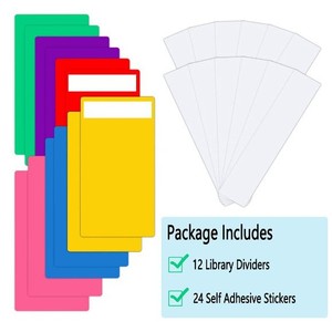 Colorful Plastic <b>Shelf</b> <b>Dividers</b> 6x12 Inches Rectangle Storage Organizers For Bookshelf Home Office Use Detachable Design - Product Image 4
