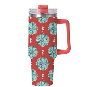 13 màu sắc phương Tây in bò cậu bé và khởi động 40oz Tumblers Aztec lấy cảm hứng từ thép không gỉ Tumblers với xử lý và nắp đậy - Product Image 1