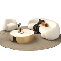 Canapé une place de forme irrégulière et courbée, structure en bois, PFZION HOME, garantie 3 ans, pour petits appartements, salon, salon de beauté