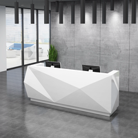 Bureau de réception extensible moderne en MDF, finition brillante, résistant à l'eau, mobilier de bureau commercial, salon de beauté, bâtiment, villa, garantie 3 ans
