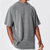 340 Gram Hemdje Heren Grijs Casual Oversized T-Shirt Met Ronde Hals En Korte Mouwen, Losse Katoenen Streetwear Mode Basic T-Shirt