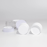 Usine directe 20g-200g clair épais PET double paroi bocaux en plastique avec bouchon à vis blanc pour emballage de crème cosmétique