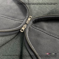 Sweat à capuche zippé en coton uni pour homme, style batik, à manches longues, coupe ample, personnalisable avec logo