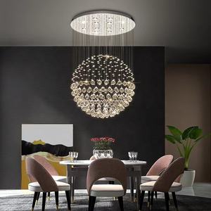 Moderne Kreative Runde Einzelkugel Pendelleuchte für Restaurant Wohnzimmer Art-Deco-Kronleuchter - Product Image 3