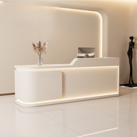 Bureau de réception commercial en bois massif, écologique et durable, pour salon de beauté, clinique médicale, cabinet dentaire et réception d'entreprise