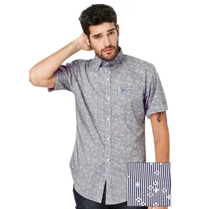 High Quality Printed Classic Casual Turn Down Collar Button Down Men Fitted Dress Shirt Made in Vietnam