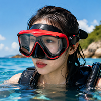 Masque de plongée professionnel pour adultes, verre trempé transparent, vision large, étanchéité garantie grâce à la jupe en silicone, pour la plongée sous-marine et le snorkeling