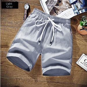 Pantalones Cortos de Lino de Verano de Talla Grande, Esenciales, Casuales, Lisos, con Cintura Elástica, Bolsillos, Holgados, Versátiles, Deportivos, para Playa - Product Image 5