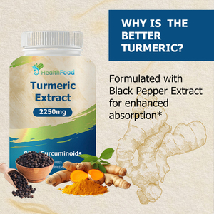 OEM Package 2250mg Turmeric Extract Capsules Dietary Black Pepper Root Extract <b>Supplement</b> Boost Immune System for Adults - Product Image 6