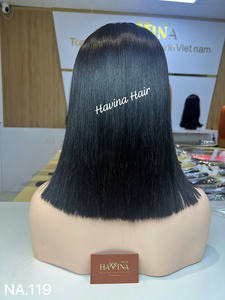 Perruque à dentelle frontale droite de 12 pouces, cheveux humains vietnamiens, dentelle HD, pré-épilée, ligne de cheveux, densité personnalisée en gros - Product Image 4